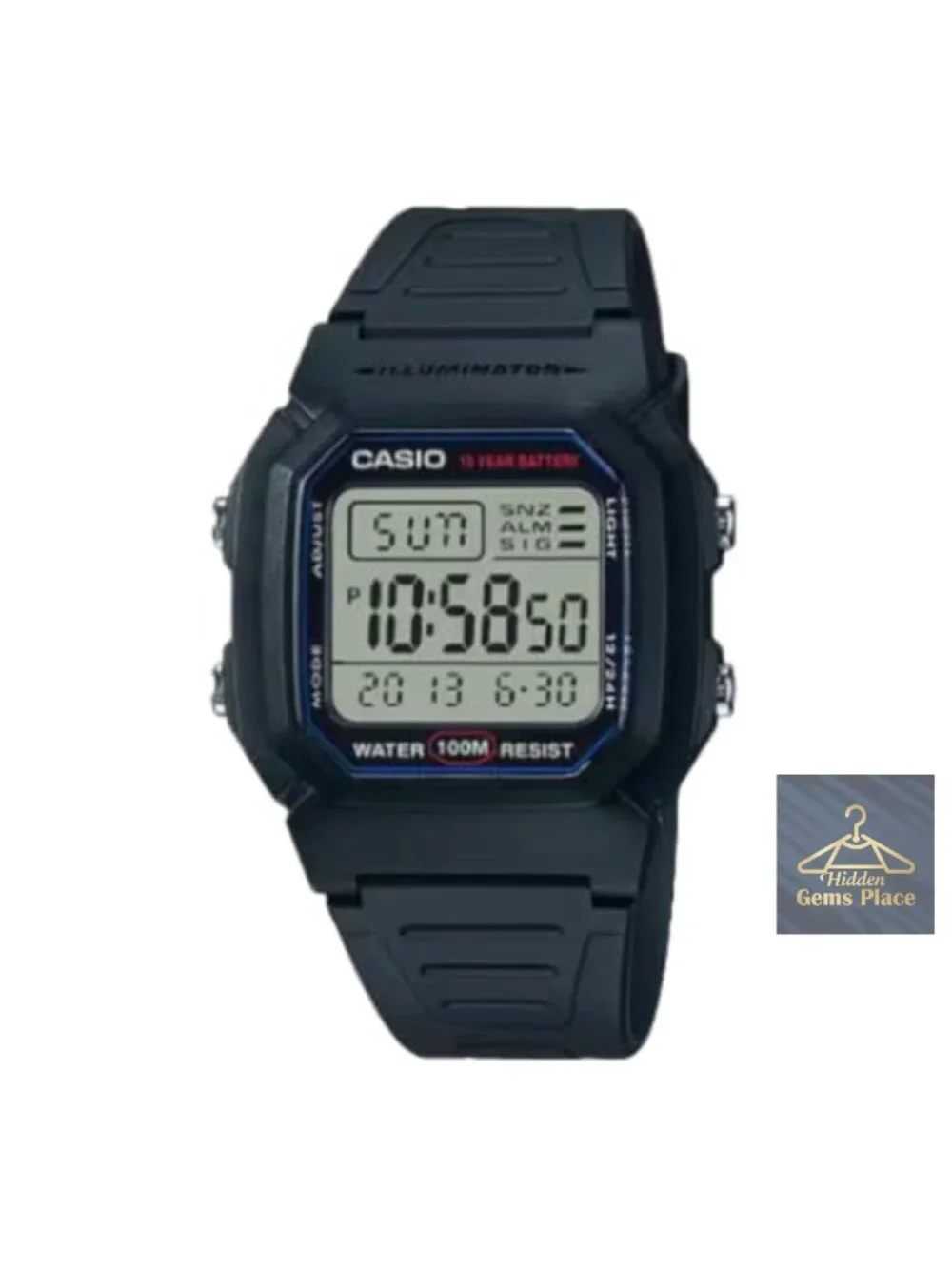 Men's Digital Watch 100M Water Resistant Multi-Function Alarm LED Light